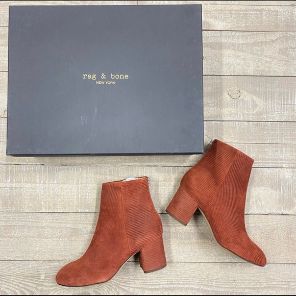 🔥Rag and Bone Drea Boot in Rust Suede - Picture 2 of 6